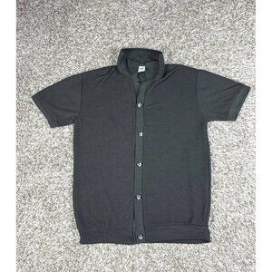 ZARA Men Short Sleeve Button Shirt Gray Textured Casual Size S